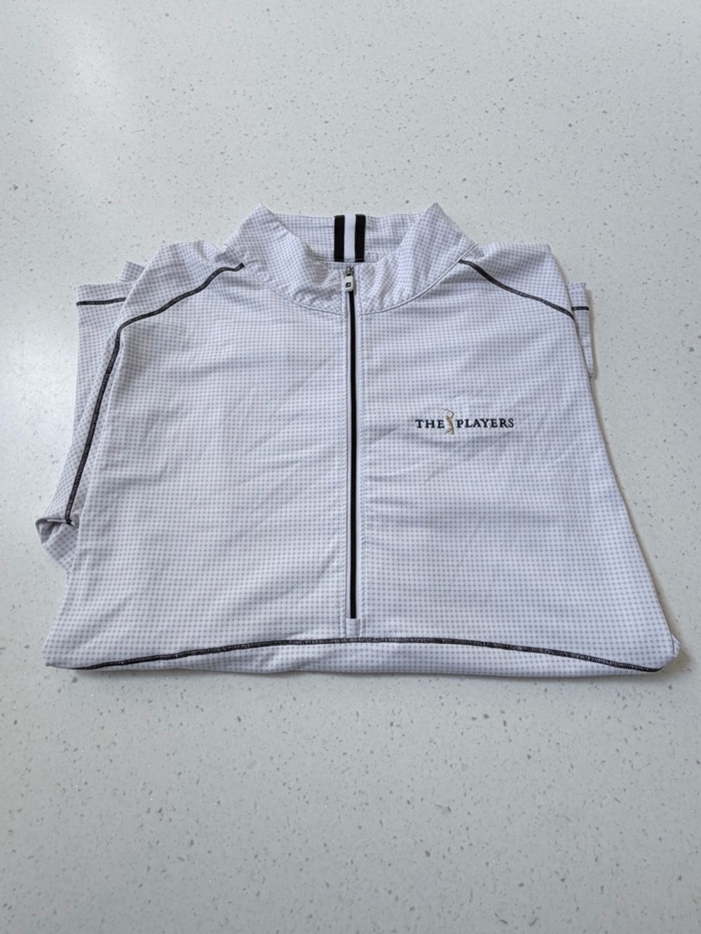 FootJoy White Long Sleeve Golf Quarter-Zip Top with Black Trim